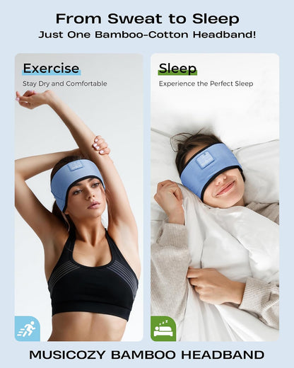 MUSICOZY Sleep Headband Headphone Soft Bluetooth Headphones for Sleeping