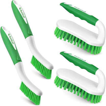 SetSail Scrub Brush, Heavy-Duty Scrub Brushes for Cleaning with Stiff Bristles Cleaning Brush for Shower, Bathroom, Carpet, Kitchen and Bathtub Scrubber - 2 Pack | Durable Bristles Ergonomic Non-Slip Tpr Grip. U-Style Hanging Loop for Storage. Use for