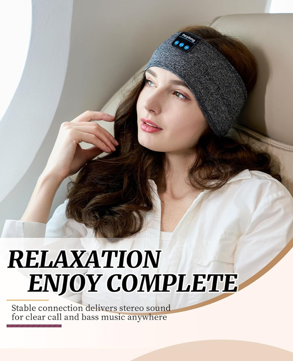 Perytong 2 Pack Sleep Headphones, Sleeping Headphones | Bluetooth Headband with Ultra-Thin HD Stereo Speaker, Wireless Headphone for Sports, Insomnia, Yoga, Air Travel, Meditation