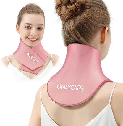ONLYCARE Neck Ice Pack Wrap Gel - Upgraded Shoulder Ice Packs for Injuries Reusable, Hot and Cold Compress Ice Packs for Neck, Relief of Pain, Office Pressure, Swelling, Sprains