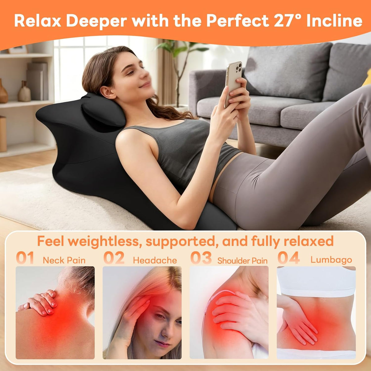 Memory Foam Wedge Pillow, Intimacy Positioning Pillow for Reading