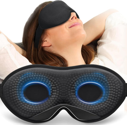 MABAO Weighted Sleep Mask, 100% Blackout Blindfold for Sleeping, Black | 3D Contoured for Lash Extension, Zero Eye Pressure for Women Men, Memory Foam Cover, Soft Gentle Pressure, Blindfold, Travel
