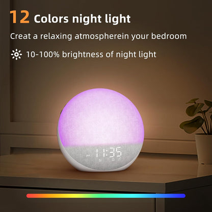 Odokee Sunrise Alarm Clock White Noise Machine: Natural Wake Up Light