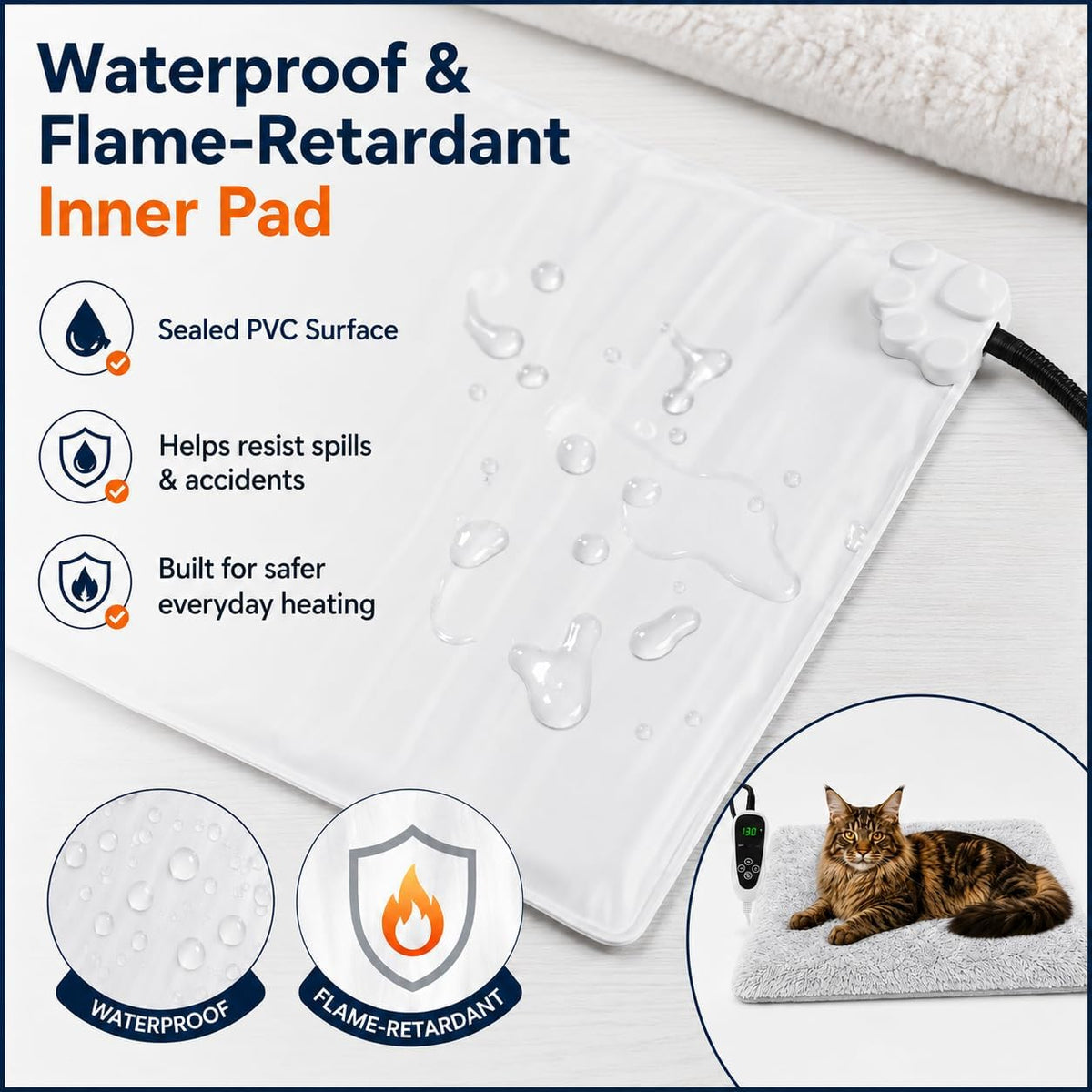 GOLOPET Cat Heating Pad with Normally Open Function，UL Dual Certification