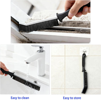 Crevice Cleaning Brush Set, Hard Bristle Grout Brush, 7-Pack | Narrow Cleaning Brushes with Stiff Bristles for Grout, Gaps, Kitchen Sinks, Bathroom Tiles, Window Tracks and Tight Spaces