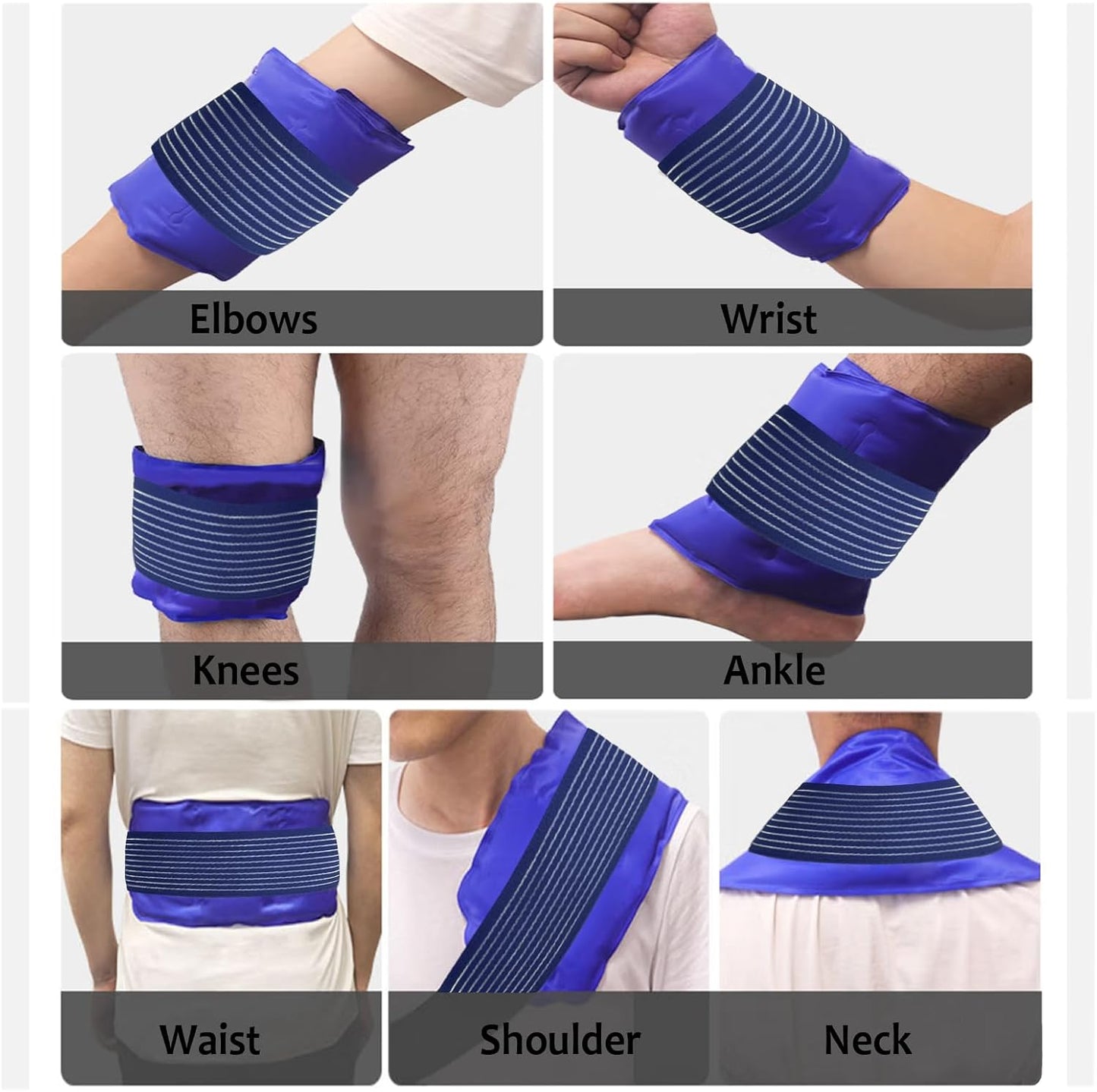 Cold Pack Strap, Elastic Belt to Wrap Cold Pack, Ice Pack Extender Strap, Add Length to Most Ice Pack, Multifunctional (Black)