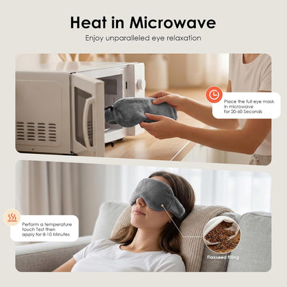 MORLIDEN Heated Eye Mask for Dry Eyes & Stye - Microwavable Warm Compress