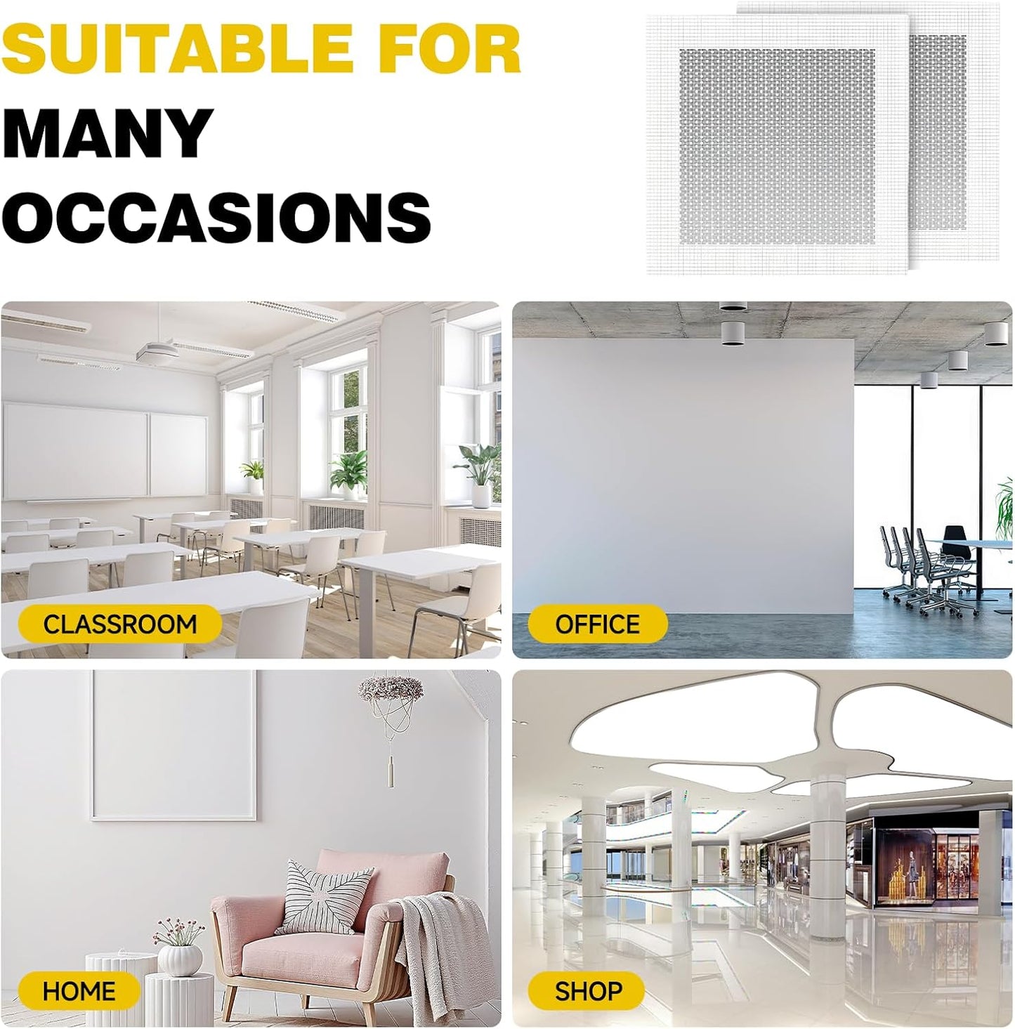 12 X 12 Inch Drywall Repair Kit, Wall Repair Patch Kits for Large Holes | Aluminum Self-Adhesive Mesh Drywall Repair Patch Suitable for Wall and Ceiling, Dry Wall Patch Kit with Scraper and Sandpaper