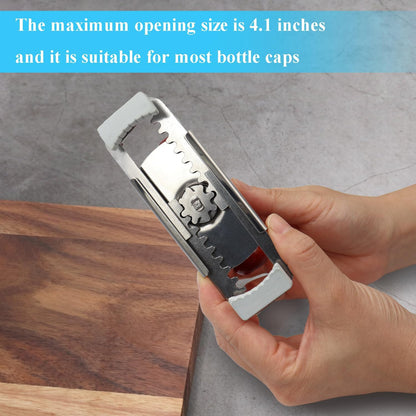 Jar Opener for Seniors with Arthritis & Weak Hands, Easy Twist Jar Openers, Adjustable Multifunctional Jar Lid Opener, Jar Bottle Cap Opener Gripper, Useful Gifts for Elderly/Women/Men (Wood Handle)