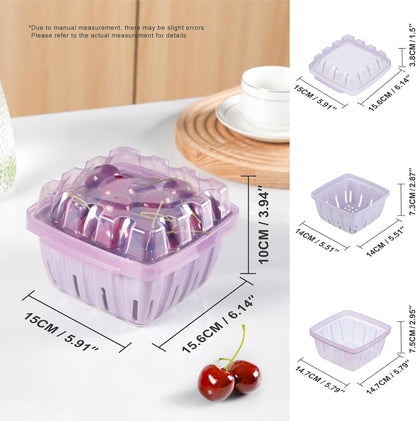 Berry Basket, 3-in-1 Fruit Colander with Holes, Berry Keeper with Colander | 1.1 Qt Vented Fruit Keeper, Lightweight Berry Bowl, Wash Drain & Store Strawberries, Blueberries, Grapes, Dishwasher safe