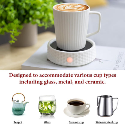 Electric Large Candle Warmer Plate - Ceramic Candle Wax Warmers Timer Adjust Fragrance Intensity Auto Shut Off for Home Office, Aromatherapy Fragrance and Heating Beverage, Milk, Tea, Hot Chocolate