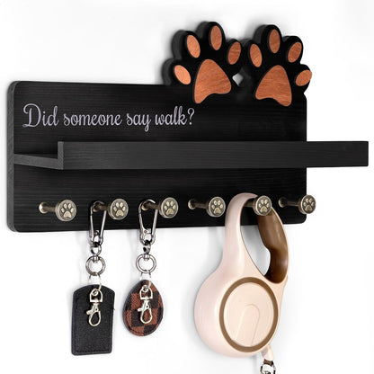 MTERSN Cute Dog Leash Holder for Wall for Pet Station Organizer, Brown
