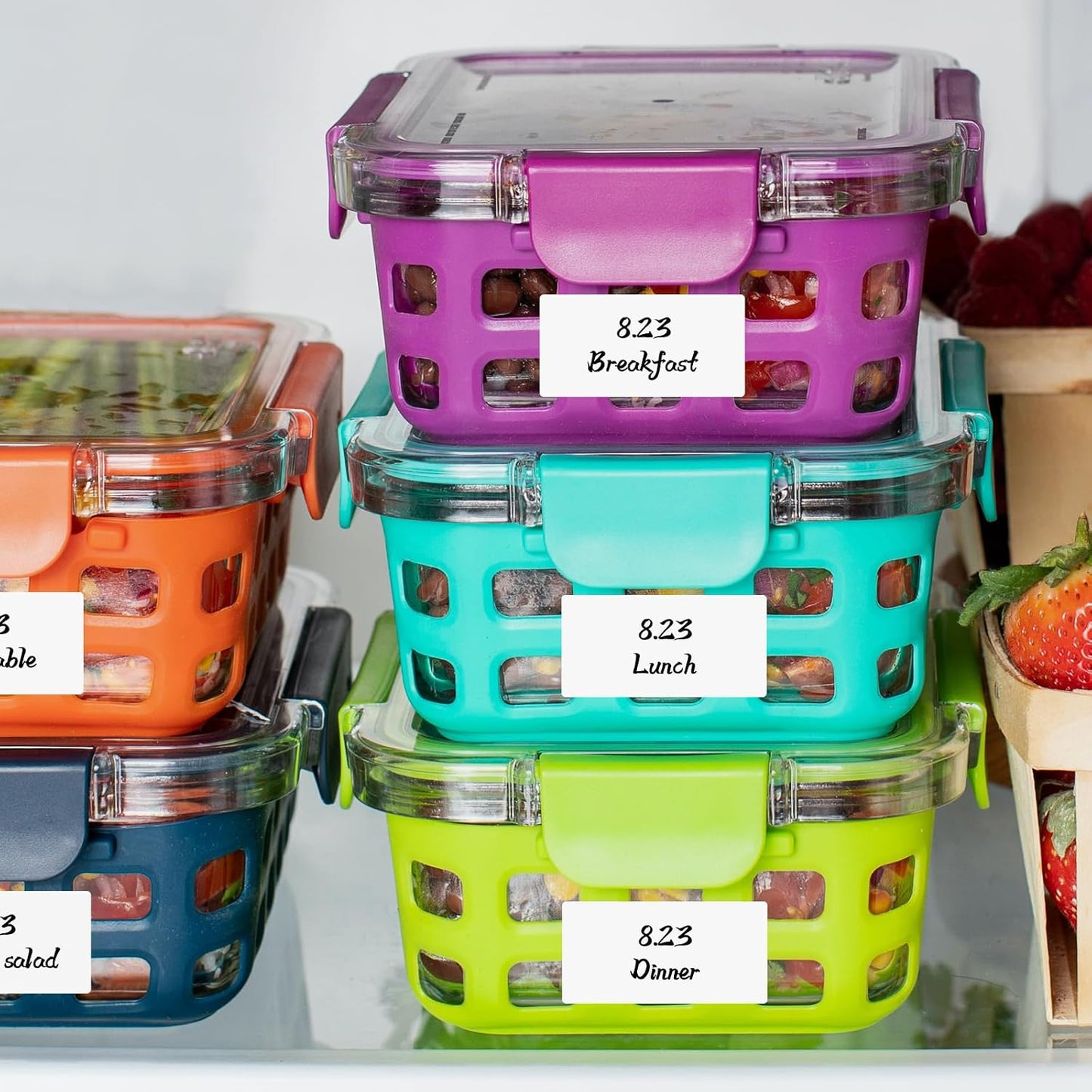 1000 Pcs 1"x2" Blank Removable Freezer Labels for Food Containers | Waterproof Food Storage Labels for Containers, Oil Resistant No-Residue Left for Kitchen Restaurants Grocery Stores Markets