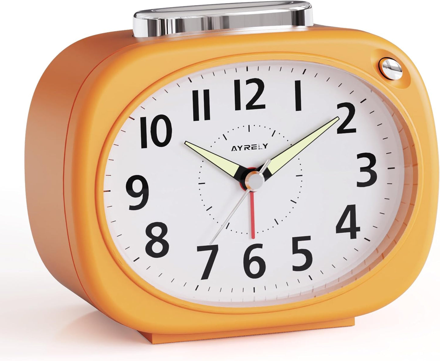 AYRELY® 4.5" Loud Analog Alarm Clock for Heavy Sleepers, 100 dB Alarm Sound | Mechanical Bell, Silent Quartz Desk Clock and Table Clock with 10-Second Night Light, Luminous Hands for Bedroom and Bedside