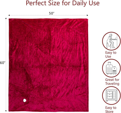 Tefici Electric Heated Blanket, Super Cozy 2-Layer Flannel Heated Throw