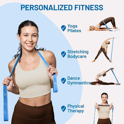 Stretch Strap, Multi-Loop for Physical Therapy,Elastic Yoga Stretching Strap for Dance,Yoga, Pilates & Gymnastics Exercise, Ballet Stretching Band for Flexibility, Leg Stretching