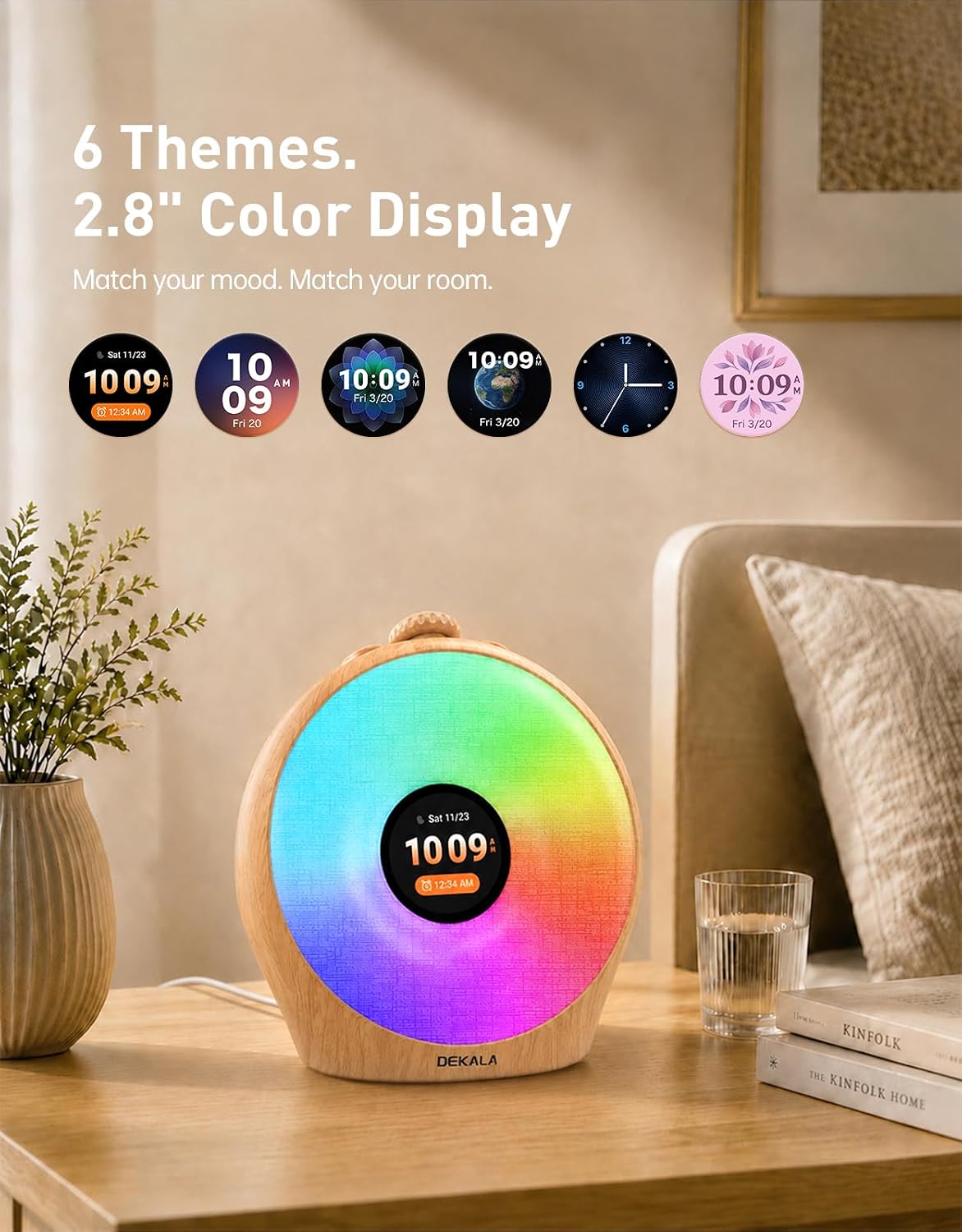 Dekala Sunrise Alarm Clock with Pulse Wake, 7-Day Programmable 4 Loud Alarm