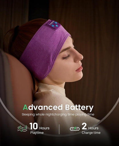 Perytong Sleep Headphones Bluetooth 5.4 Headband, Wireless Sleep Headphones for Side Sleepers - Sleeping Headband with Ultra-Thin Speaker Microphone Handsfree Gift Ideas for Women Men