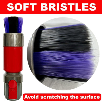 For Dyson V7 V8 V10 V11 V15 Vacuum Accessories & Attachment -Traceless Dust Brush & Dryer Vent Cleaner Kit - Refrigerator Condenser Coil Brush- Flexible Crevice Tool for Small Crevice & Car Detailing