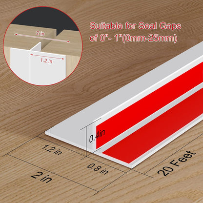 Benory T-Shaped Silicone Door Weather Stripping, Clear, 1.38" W x 20 ft | T-shaped design helps the seal stay in place on door frames while reducing drafts, energy loss, and outside noise