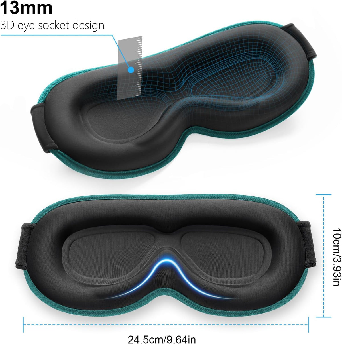 Gritin 100% Blackout Sleep Eye Mask for Women Men, Zero Pressure Sleep Mask