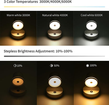 Aisilan LED Plug in Wall Sconce with Touch Dimmable Control Adjustable Wall Mounted Lamp Angle Anti-Glare Matte White Aluminum Bedside Reading Wall Lights for Bedroom Living Room