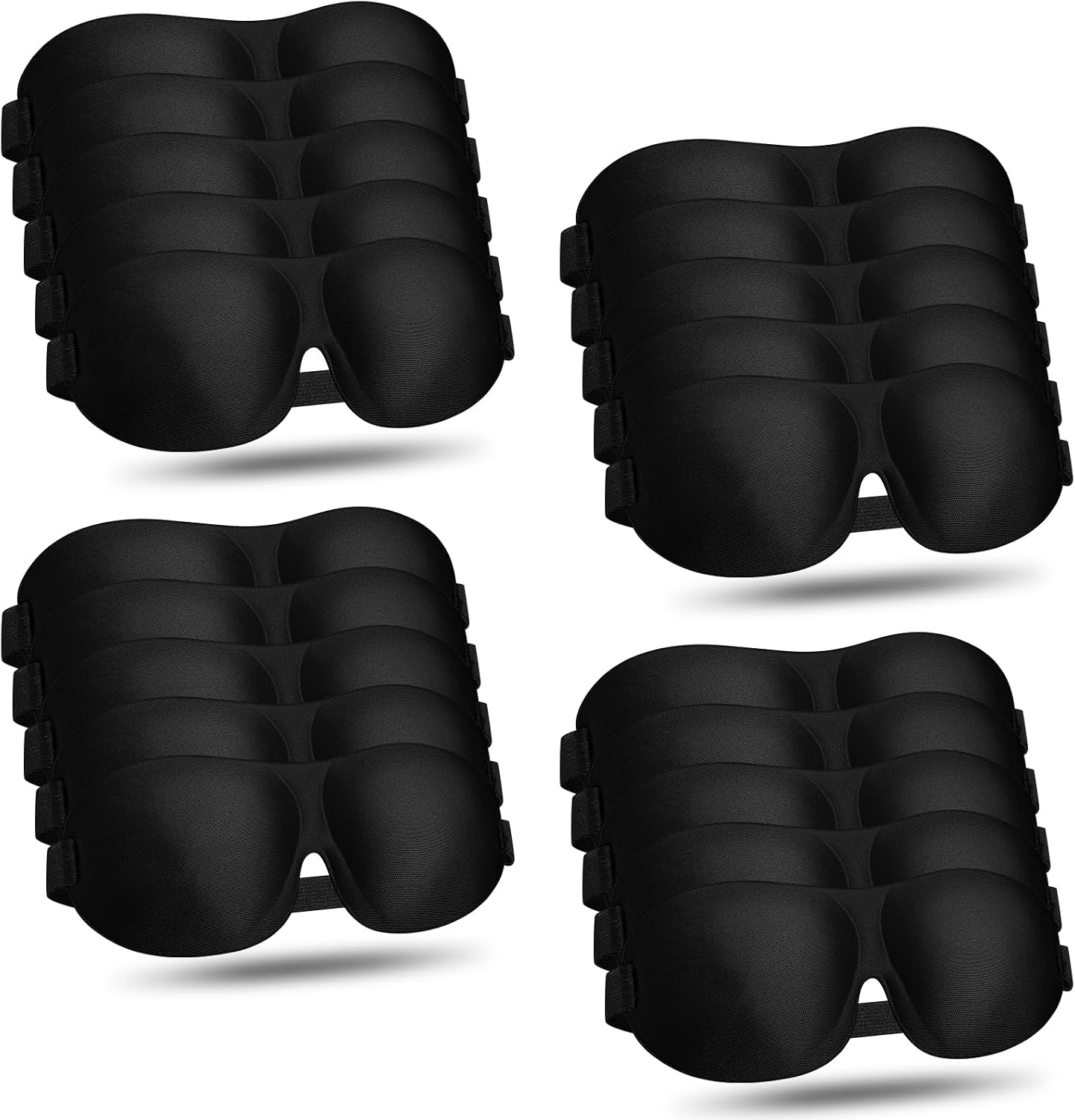 Bonuci 20 Pack Sleep Mask Blackout 3D Eye Mask for Ultralight Sleeping Night Blindfold Eye Covers with Adjustable Strap for Men Women Travel Gift Back and Side Sleeper (Dark Purple)
