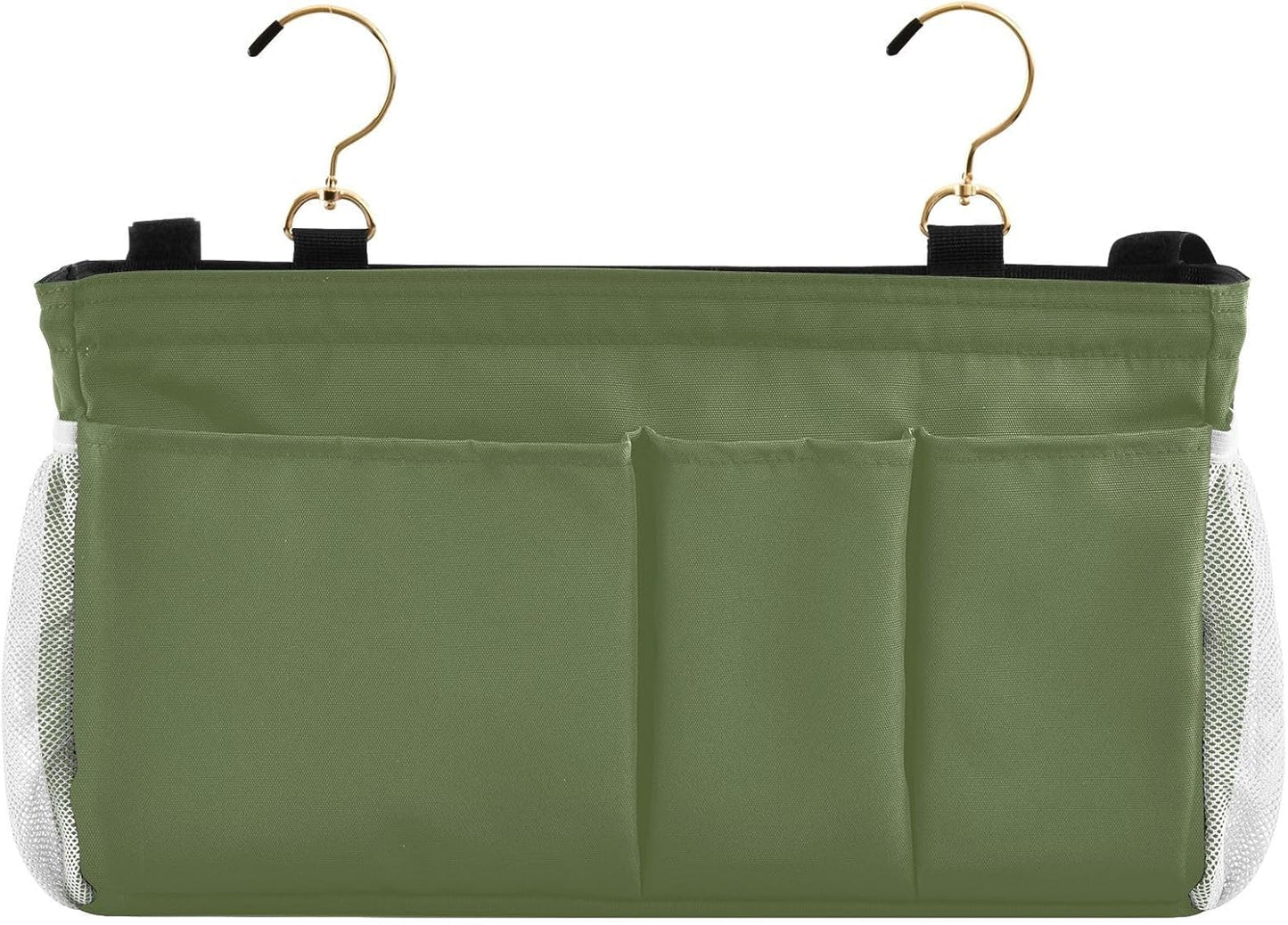 Black Bedside Caddy Storage Bag Bedside Organizer for Bed Rails College Dorm Room Organizer Caddy Hanging Shelf 6 Pockets with Hooks for Drinks Magazine Phone Holder