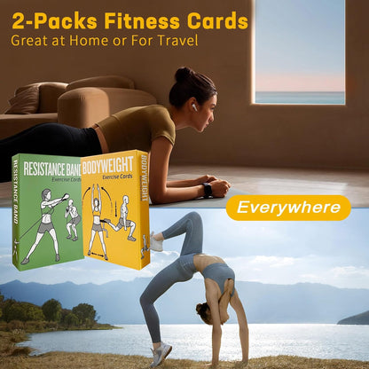 Bodyweight & Dumbbell Workout Cards - 100 Large 5"x3.5" Exercise Cards with 24 Strength Moves, Home & Gym Fitness Cards for Men & Women, Beginner Fitness Guide