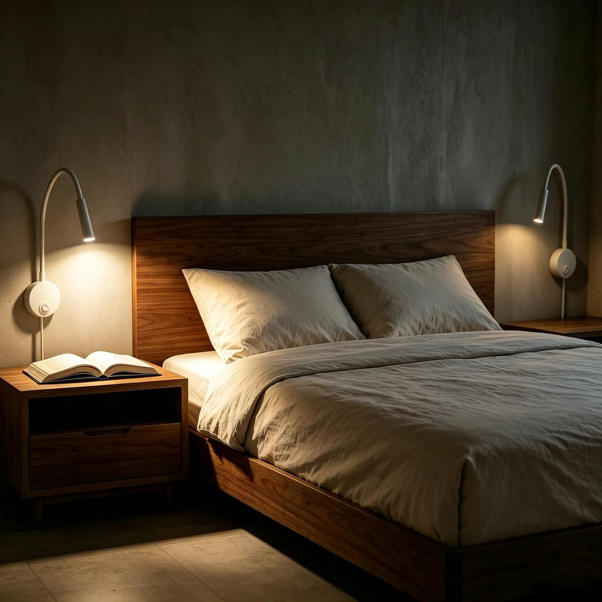 Wall Mounted LED Reading Lamp Focused 25° Spotlight for Bedroom headboard Marine Cabin Boat Yacht Interior Light Hotel Suite Hospital Patient Room Bedside Sconce 4.92ft Cord