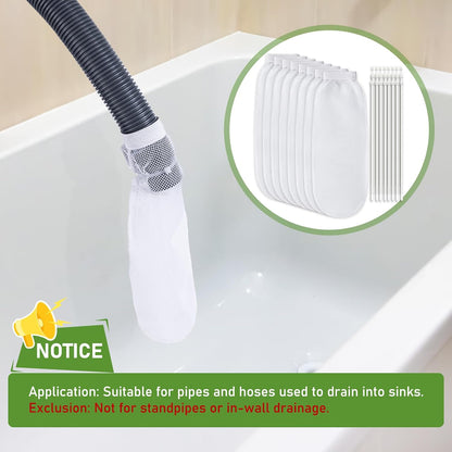 13 Pcs Washing Machine Lint Trap, Nylon Mesh Filter for Drain Hose | Easy Install Lint Catcher for Most Washers, Laundry Hair & Debris Catcher