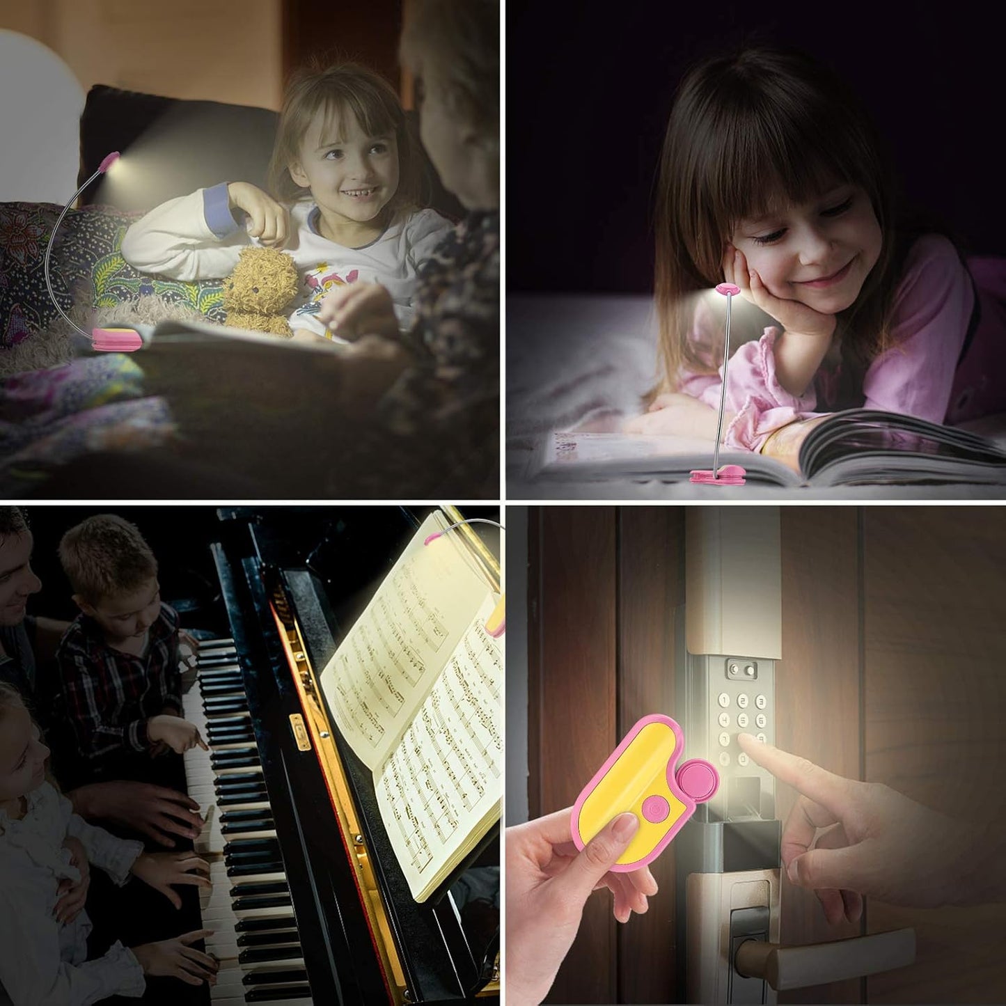BIGMONAT Rechargeable Book Reading Light in Bed,Dimmable Warm/White Book Light for Kids,Multi Colors Portable LED Reading Lamp with Rotary Light Neck,Wireless Clip on Reading Light for Student(Green)