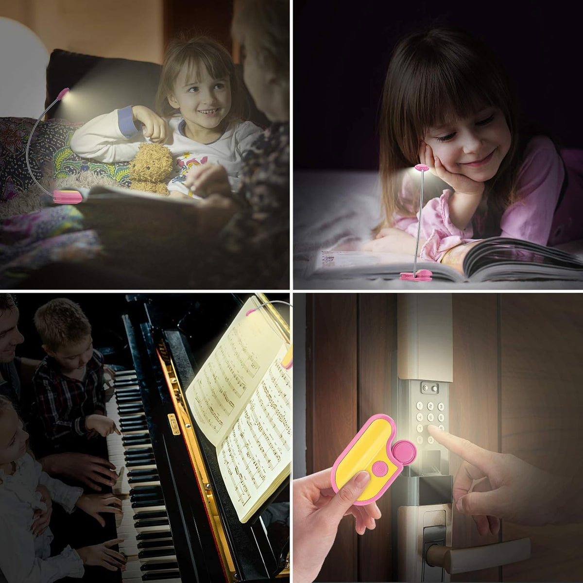 BIGMONAT Rechargeable Book Reading Light in Bed,Dimmable Warm/White Book Light for Kids,Multi Colors Portable LED Reading Lamp with Rotary Light Neck,Wireless Clip on Reading Light for Student(Green)