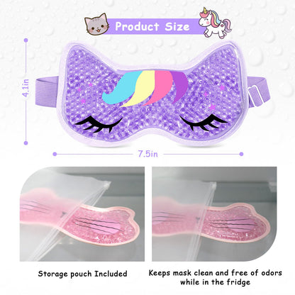 2PCS Cooling Eye Mask Gel Eye Mask, Reusable Hot Cold Therapy Cold Eye Mask for Post Surgery, Puffiness, Dark Circles, Eye Bags, Dry Eyes,color:Pink Purple，number_of_items:2