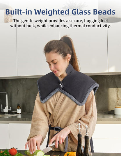 Heating Pad for Back, Shoulders, Abdomen & Waist, 6 Heat Levels & 4 Timer Settings, Moist/Dry Heat Option, Machine Washable