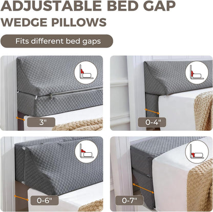 Bed Wedge Gap Filler Queen Size, Wedge Pillow for Headboard Gap, 60×10×6 in