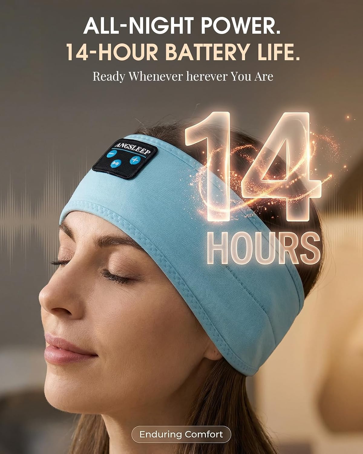 Sleep Headphones Bluetooth 5.4 Headband, Wireless Sleep Music Earphones with Ultra-Thin Stereo Speakers for Side Sleepers, Breathable & Soft Sports Headband for Workout Running Travel Yoga