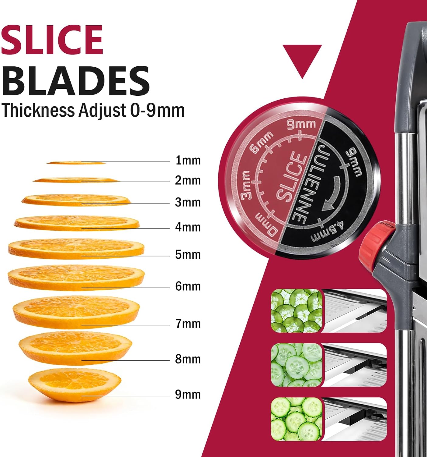 Masthome Mandoline Slicer for Kitchen,Adjustable Mandoline Food Slicer | Sharp Stainless Steel Blade,Chopper Vegetable Cutter for Potato,Onion,Fruit,INCLUDING Food Holder,Gloves,Cleaning Brush