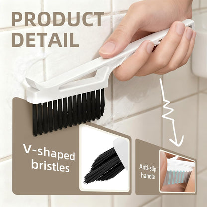 CLEANGOR Grout Cleaner Brush V Shape, Stiff Grout Cleaning Brushes for Tile | Floor Magic Brush, Bathroom Accessory, Cleaning Tools, Grout Scrub Brush Set for Shower, Bathroom, Kitchen, Household Use