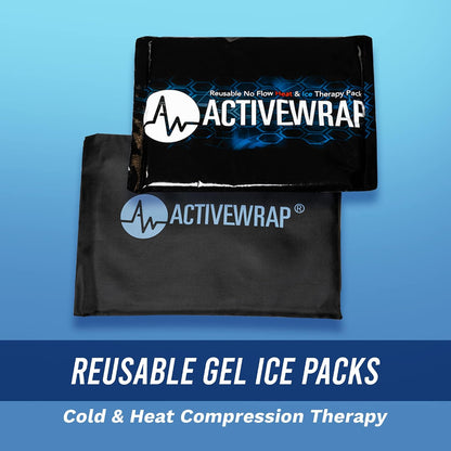 ActiveWrap Ultra Flex Ice & Heat Pack, Large (7" x 10") – Gel Ice Packs Reusable for Knee & Shoulder, Hot & Cold Therapy, Flexible No-Flow Gel, Includes Nylon Protective Pouch (2 Count)