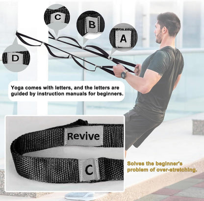 Stretching Strap Yoga Strap with 10 Loops, Non-Elastic Stretch Band for Physical Therapy, Flexibility, Exercise, Pilates, Dance & Gymnastics Workout