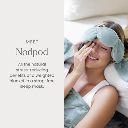 Nodpod Mineralized Silk Gentle Pressure Sleep Mask - Strap-Free, Light-Blocking Design for Sleep, Travel & Relaxation - Weighted Eye Pillow, Machine Washable (Willow)