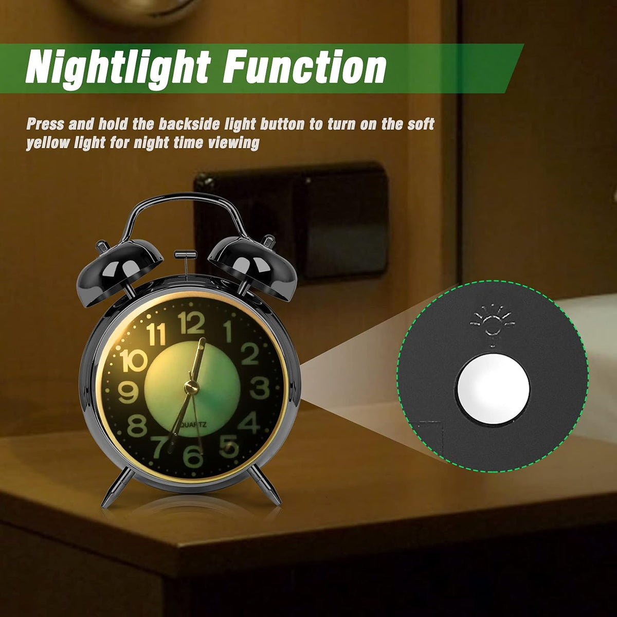 AYRELY® Super Loud Alarm Clock for Heavy Sleepers, 4.5 Inch Twin Bell Retro