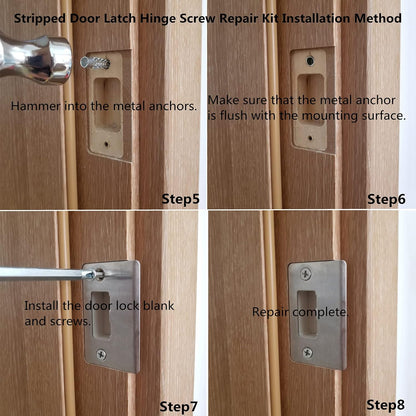 Screw Door Security Hardware Reinforcement Jamb Repair Kit - Terrific Solution for Stripped Door Hinge, Damaged Screw Repair (Black)