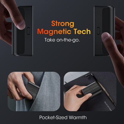 OLV Magnetic Hand Warmers Rechargeable 2 Pack 6000mAh Electric Portable USB Hot Pocket Sized Hand Warmer 18Hrs Long Heating Heater Therapy Gifts for Men Women Camping,Hunting,Golf,Travel Essentials