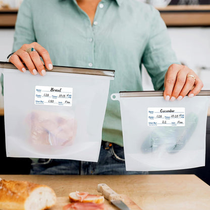 2"x1" Instantly Dissolvable Food Labels Roll 200 Pcs | Fast Dissolve in 30 Sec, Zero Residue, Removable Freezer Labels for Food Storage Containers Perfect for Jar Bottles Glass