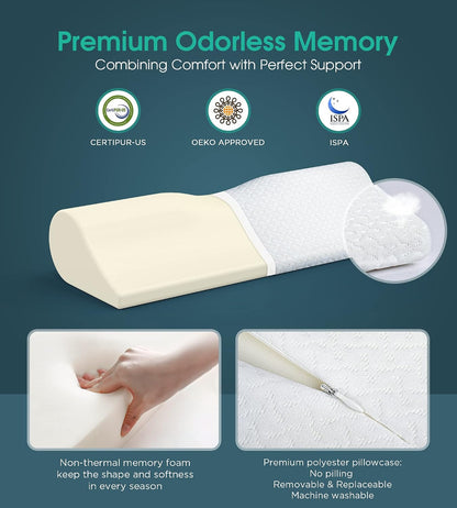Demelon Cervical Neck Pillows for Pain Relief Sleeping, High-Density Memory Foam Pillow Neck for Bolster Support and Shoulder Relaxer, Decompression Devices Orthopedic Roll Pillow for Bed Office