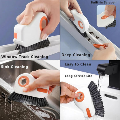 CRAFNEW 15Pcs Window Track Cleaning Brush, Small Crevice Cleaning Tools | Window Sill & Gap Cleaner for Sliding Door Tracks, Window Seals, Tile Grout, Kitchen & Bathroom Narrow Grooves, Car Vents