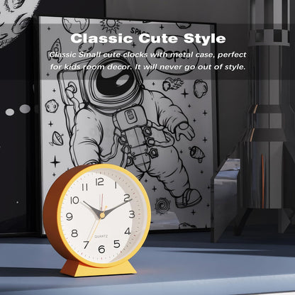 AYRELY® 4.5" Analog Alarm Clock, Small Retro Desk Clock and Table Clock