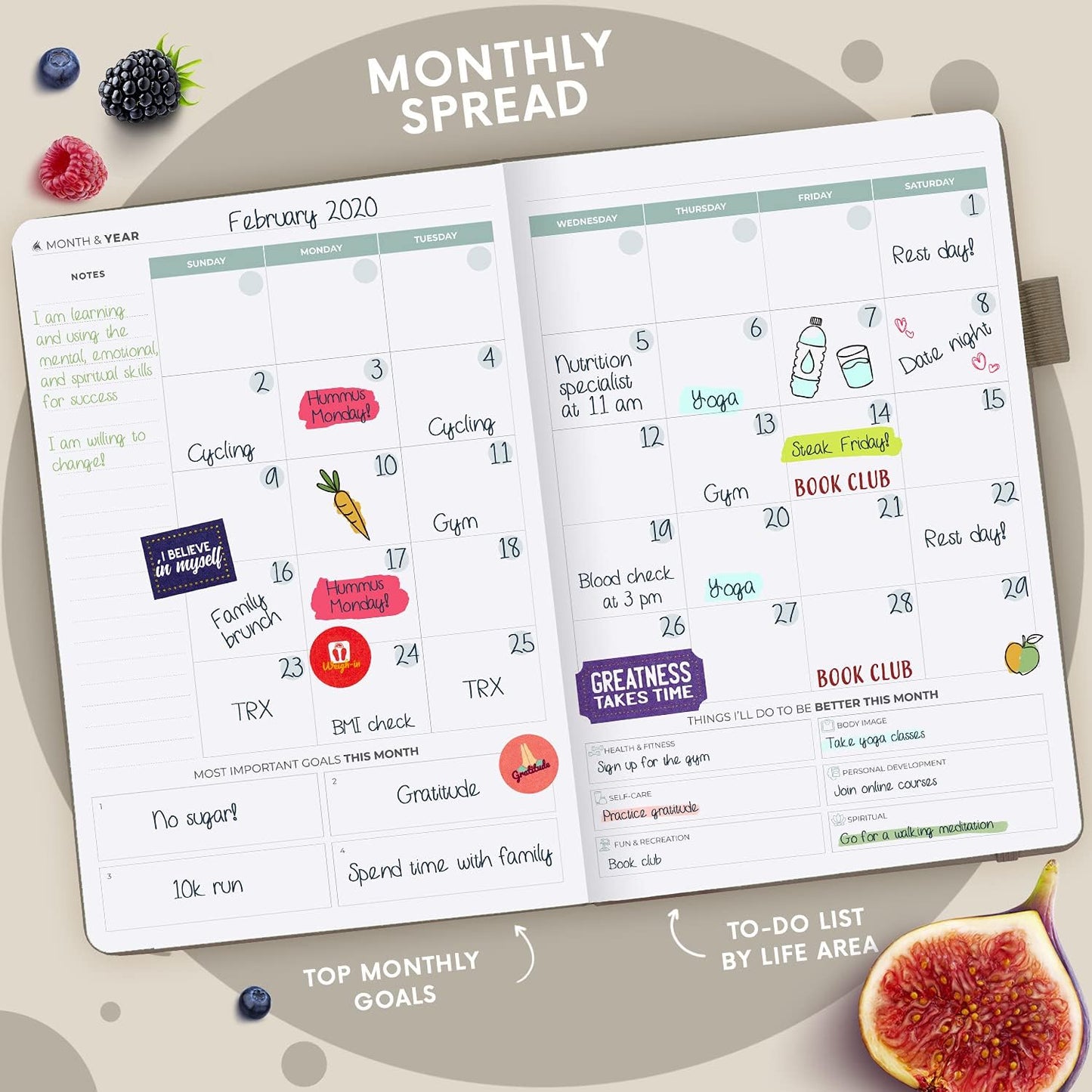 Clever Fox Wellness Planner & Food Journal for Weight Loss, A5 Orange | 5.8"x8.3" nutrition & exercise tracker for women tracking meals, diet & symptom diary, calorie counter notebook, stickers